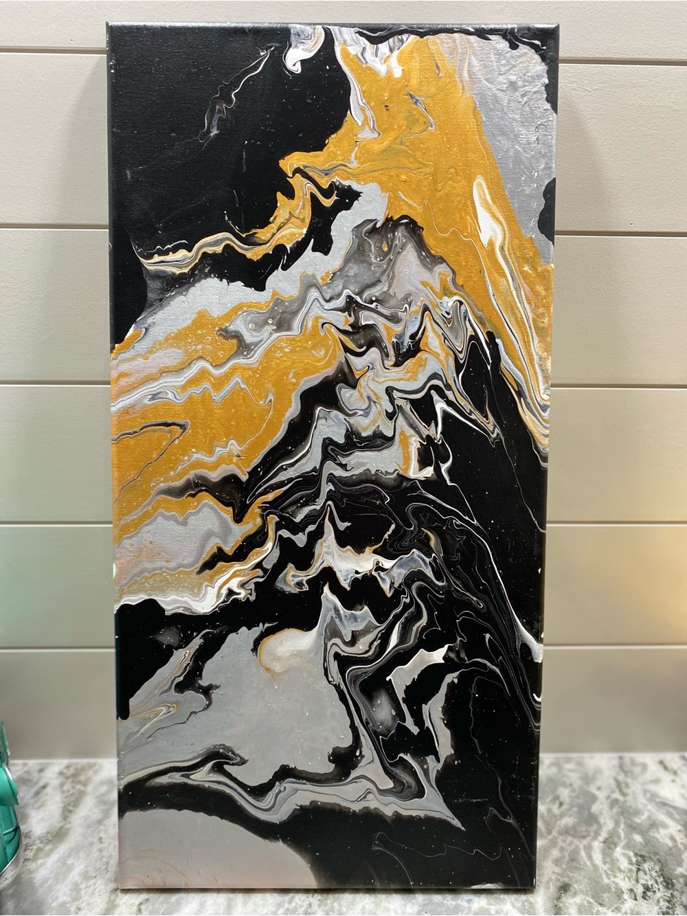 Abstract Black and Gold Canvas Art